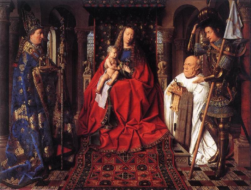EYCK, Jan van The Madonna with Canon van der Paele  df France oil painting art